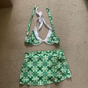 Halter bikini top with skirt bottom brand new never worn
